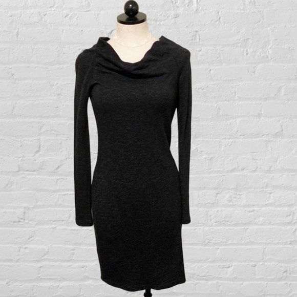 JAMES PERSE Cowl Neck Sweater Dress, Dark Gray - Picture 4 of 8